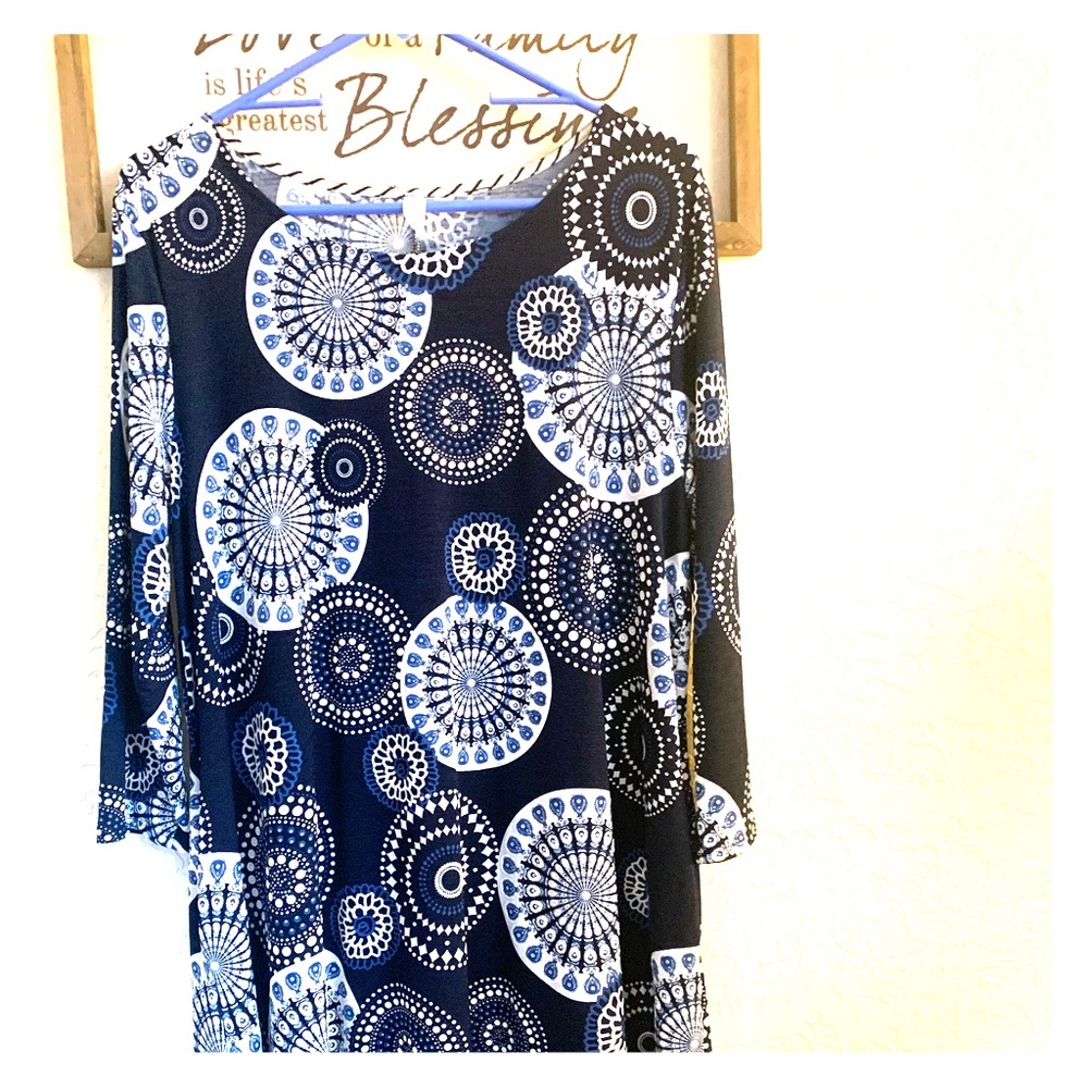Swirly blue dress